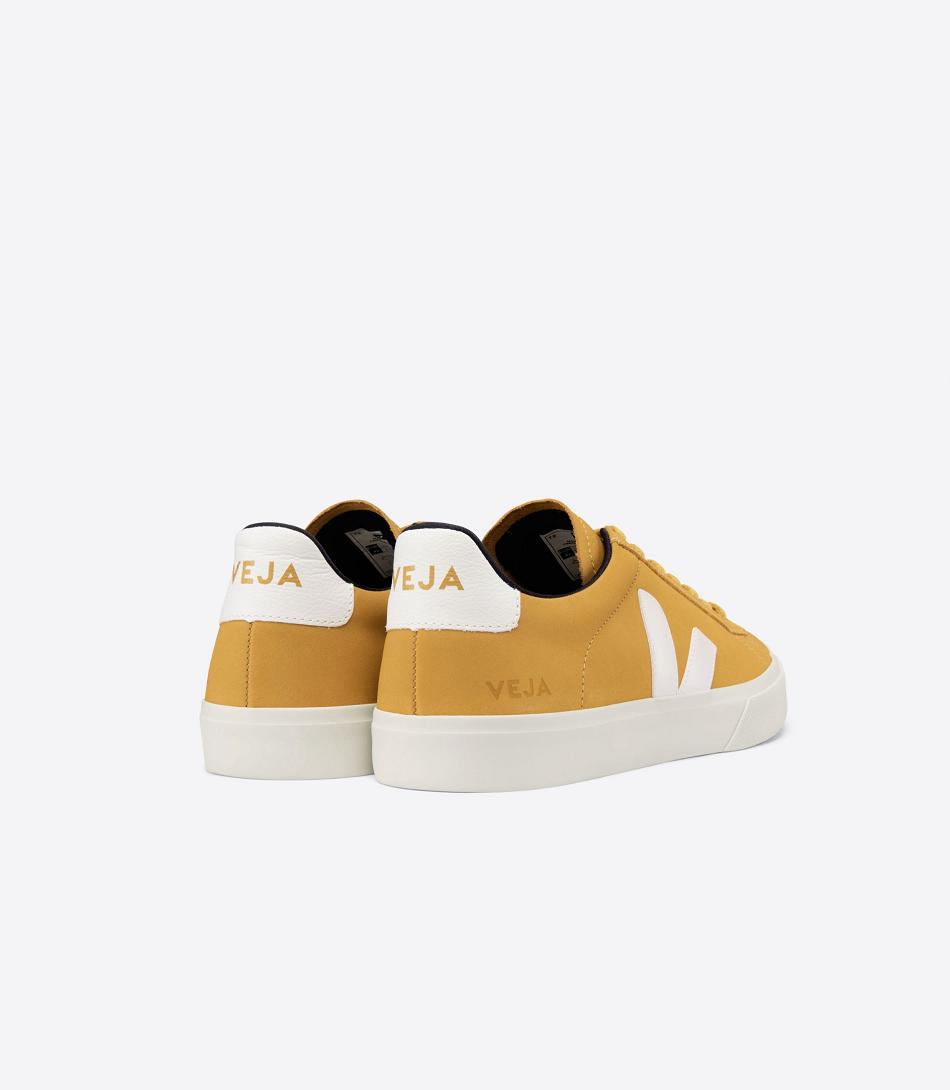 Adults Veja Campo Nubuck Moutarde Outlet Branco | PTCVG54264