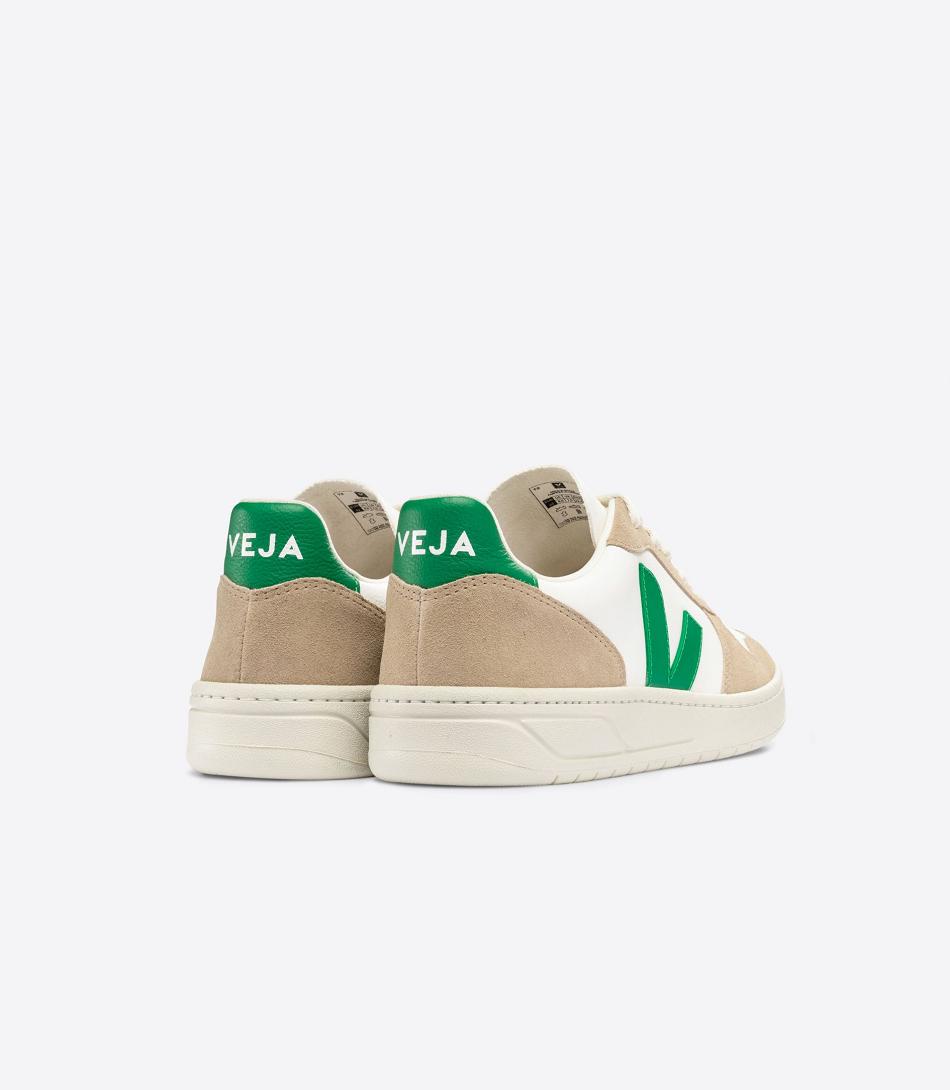 V-10 Veja Chromefree Couro Emeraude Sahara Masculino Branco | SPTVO64270