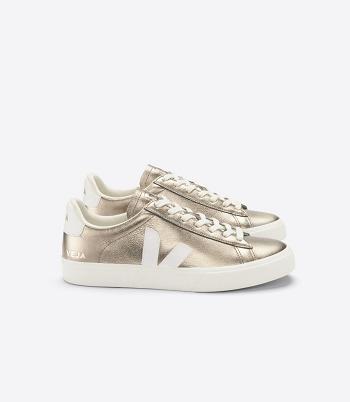 Adults Veja Campo Chromefree Couro Bronze Outlet Marrom Branco | APTWC29473