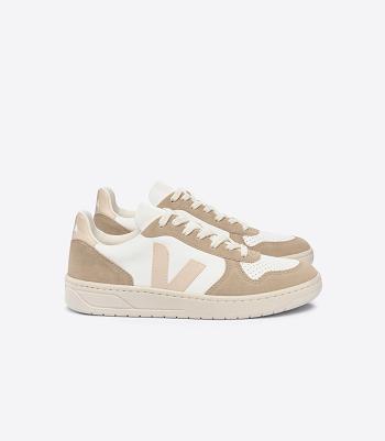 V-10 Veja Chromefree Couro Sable Sahara Masculino Branco | EPTHC40088